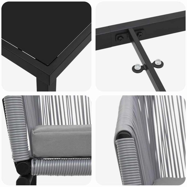 Комплект за хранене в градината 7 pcs Антрацит