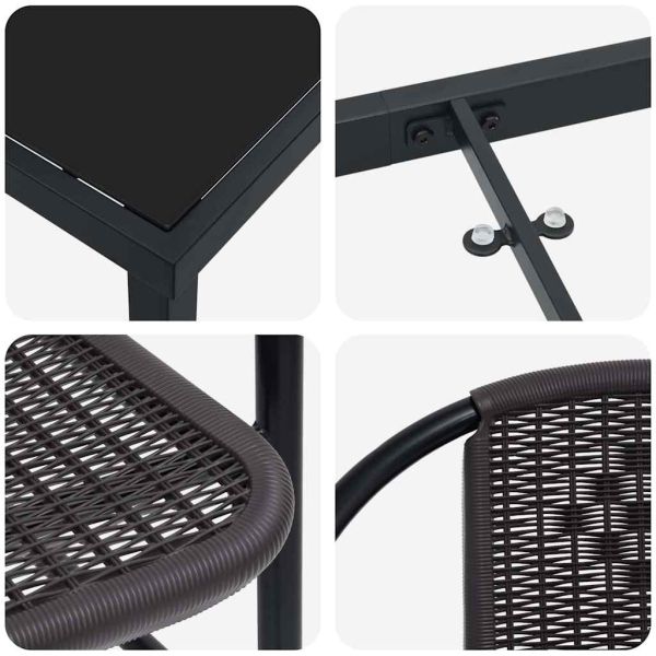 Комплект за хранене в градината 7 pcs Черно