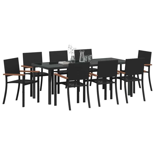 Комплект за хранене в градината 9 pcs Черно