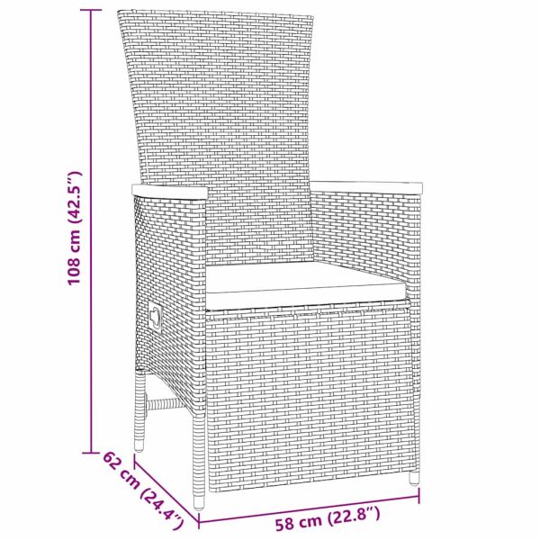 Комплект за хранене в градината 9 pcs Сив полиратан