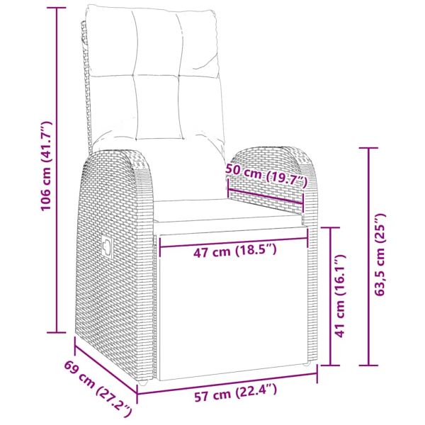 Комплект за хранене в градината 7 pcs Черно полиратан