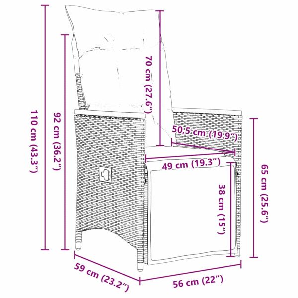 Комплект за хранене в градината 7 pcs Сив полиратан
