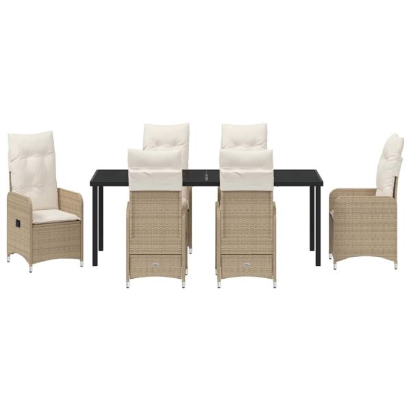 Комплект за хранене в градината 7 pcs Бежово полиратан