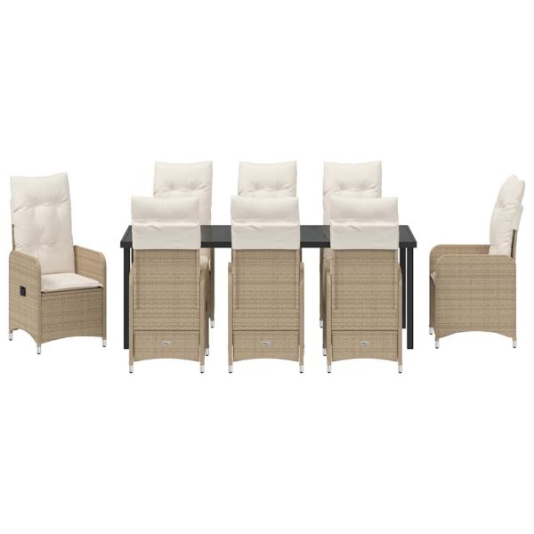 Комплект за хранене в градината 9 pcs Бежово полиратан