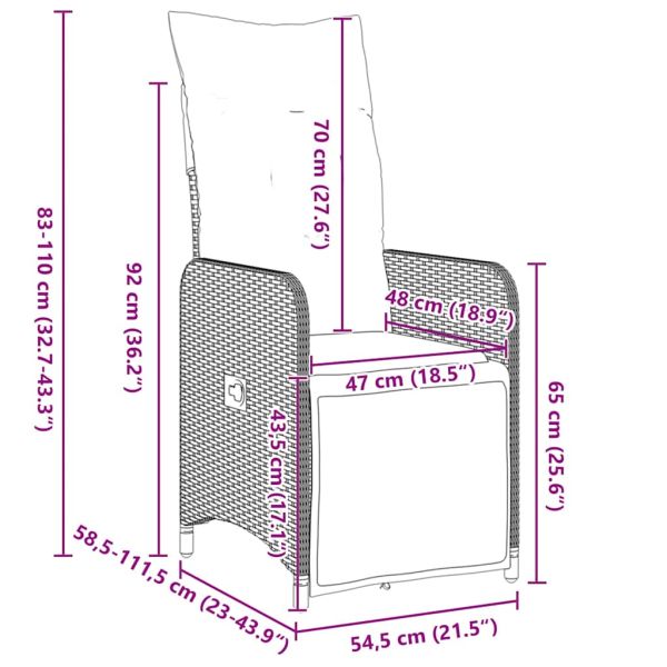 Комплект за хранене в градината 7 pcs Сив полиратан