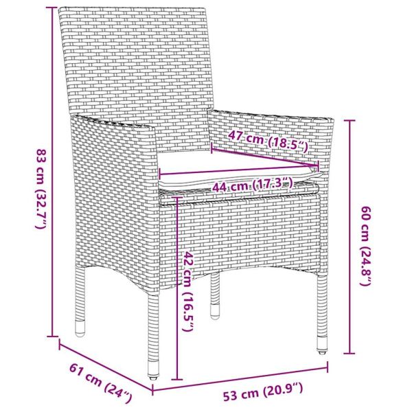 Комплект за хранене в градината 7 pcs Черно полиратан