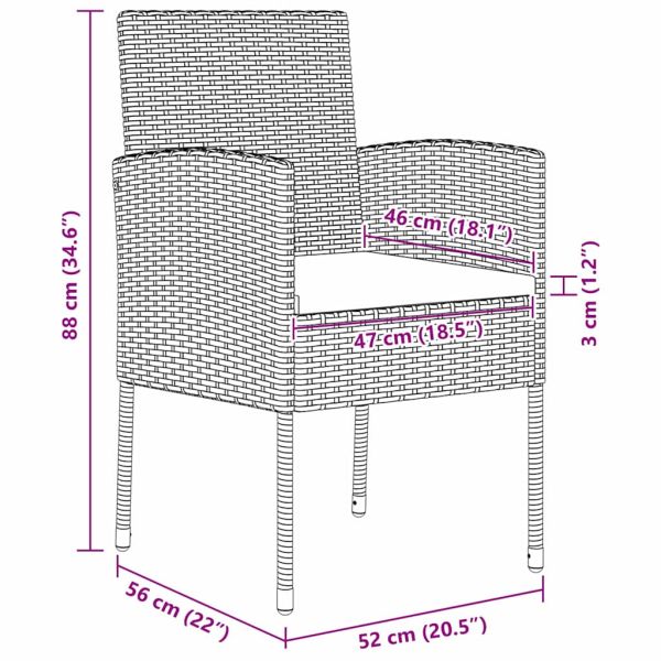 Комплект за хранене в градината 9 pcs Черно полиратан