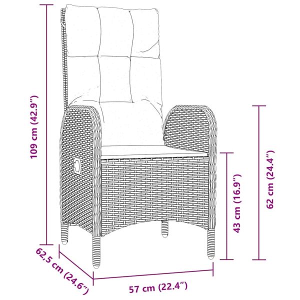 Комплект за хранене в градината 9 pcs Сив полиратан