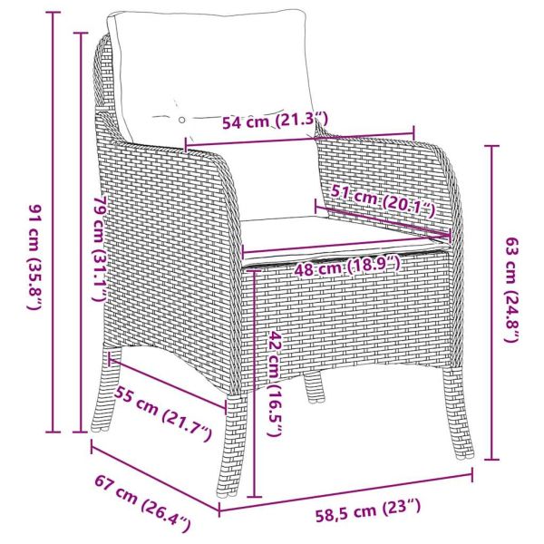 Комплект за хранене в градината 7 pcs Сив полиратан