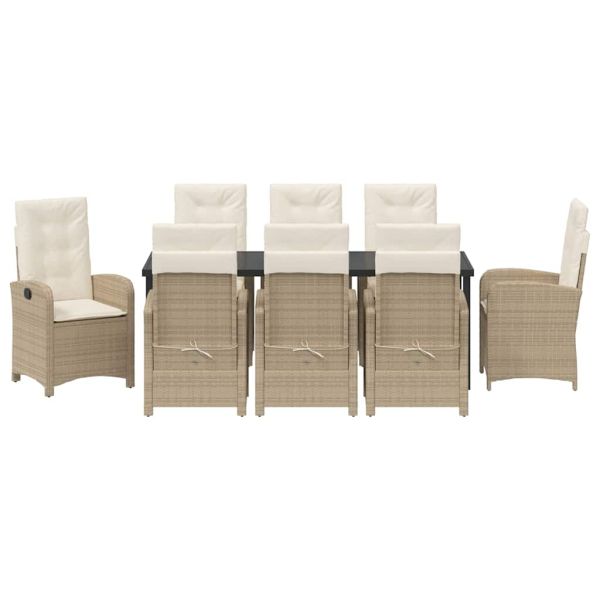 Комплект за хранене в градината 9 pcs Бежово полиратан