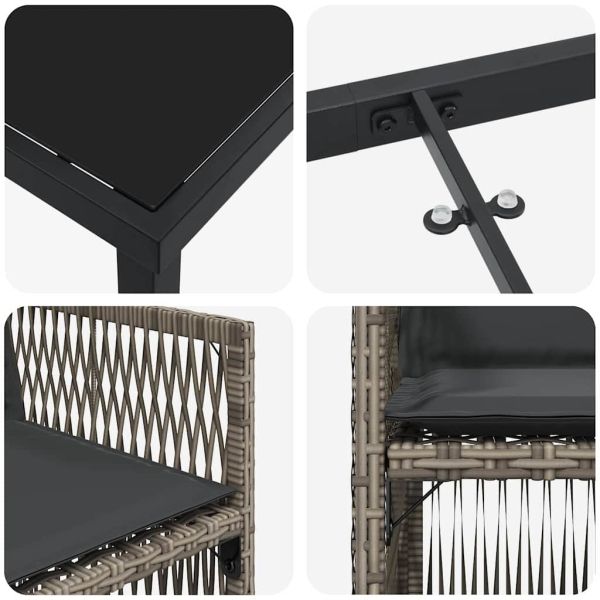 Комплект за хранене в градината 9 pcs Сив