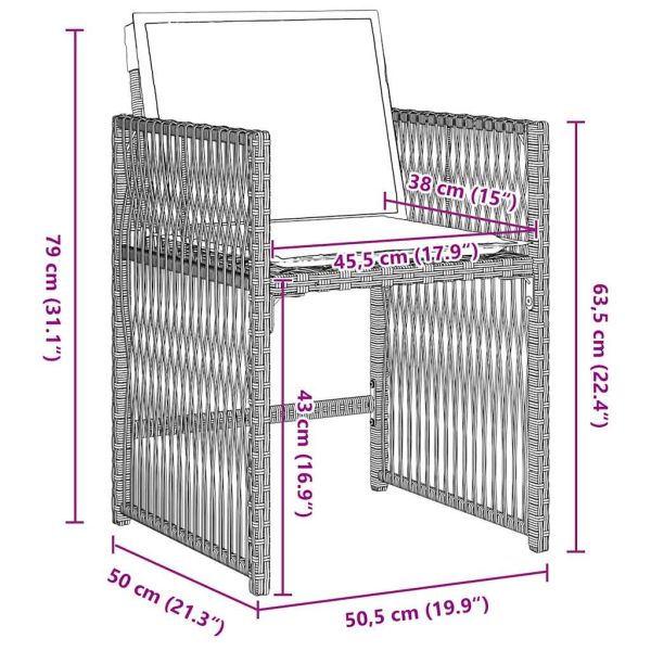 Комплект за хранене в градината 9 pcs Светлосиво полиратан