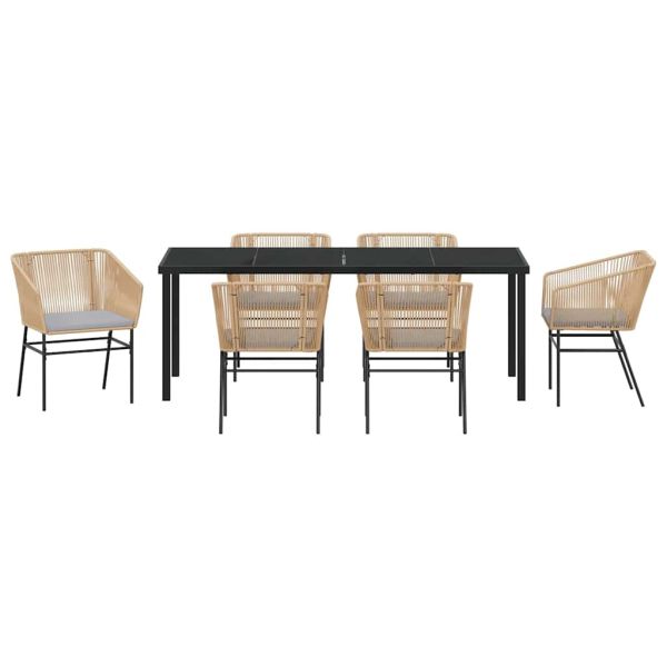 Комплект за хранене в градината с възглавница 7 pcs Кафяво