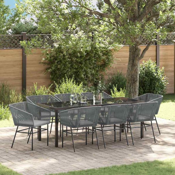 Комплект за хранене в градината с възглавница 9 pcs Сив