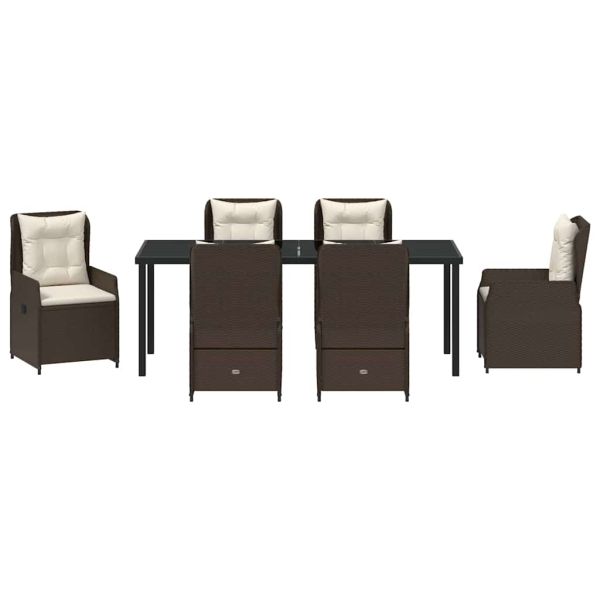 Комплект за хранене в градината 7 pcs Кафяво полиратан