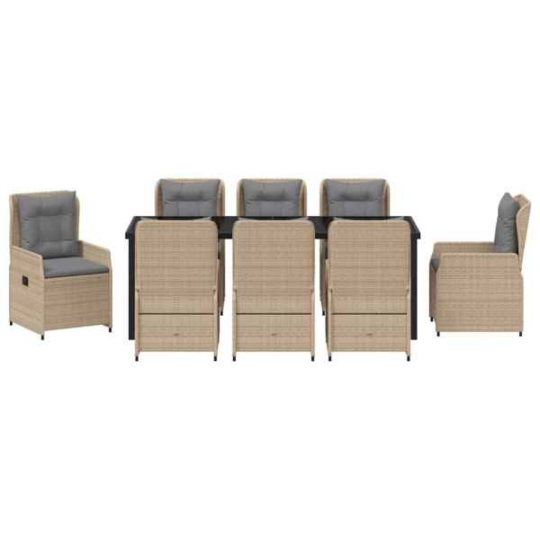 Комплект за хранене в градината 9 pcs Бежов и Светло Сив