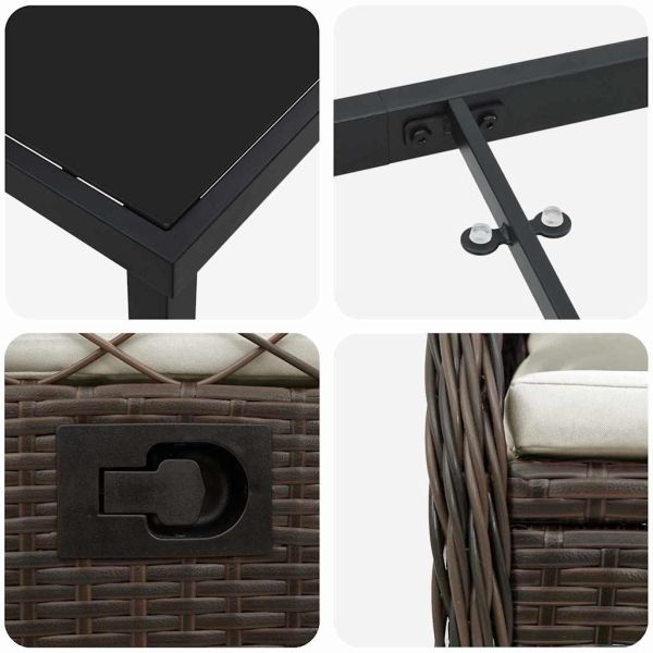 Комплект за хранене в градината 7 pcs Кафяво полиратан