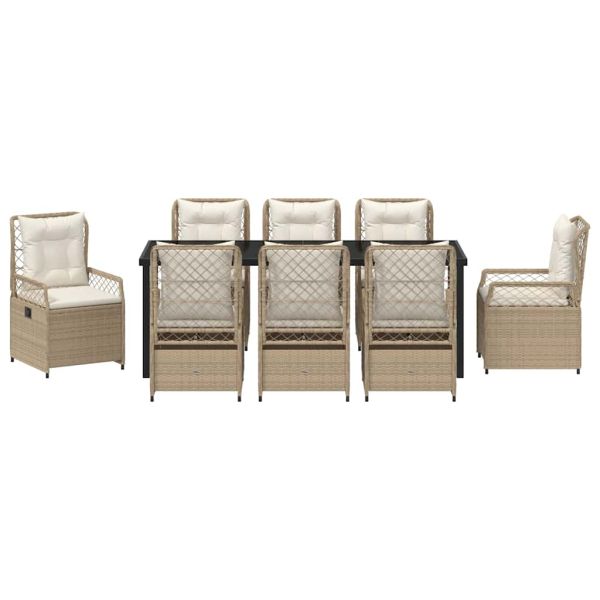 Комплект за хранене в градината 9 pcs Бежов и кремаво бял