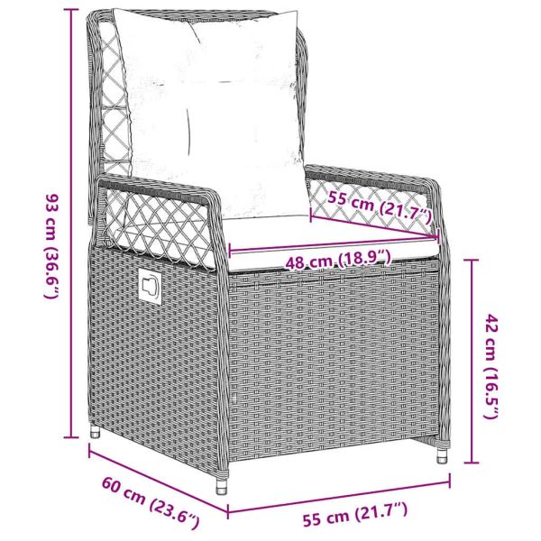 Комплект за хранене в градината 9 pcs Светлосиво полиратан