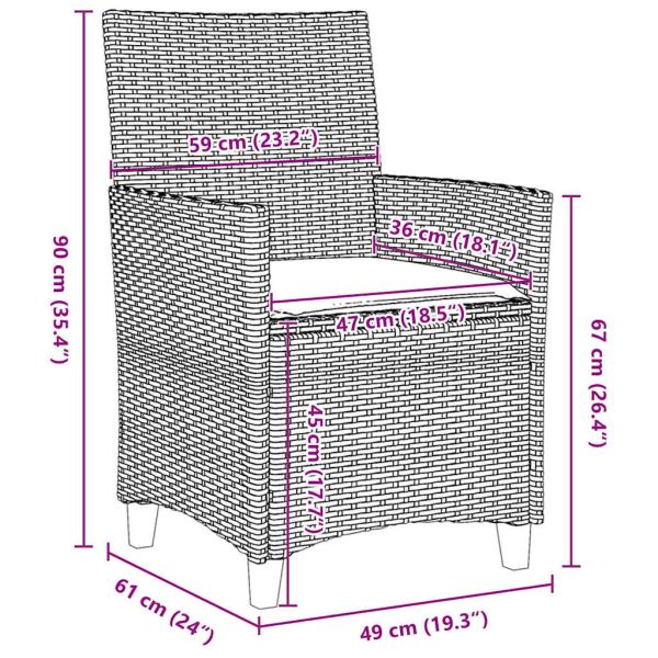 Комплект за хранене в градината 9 pcs Черно полиратан