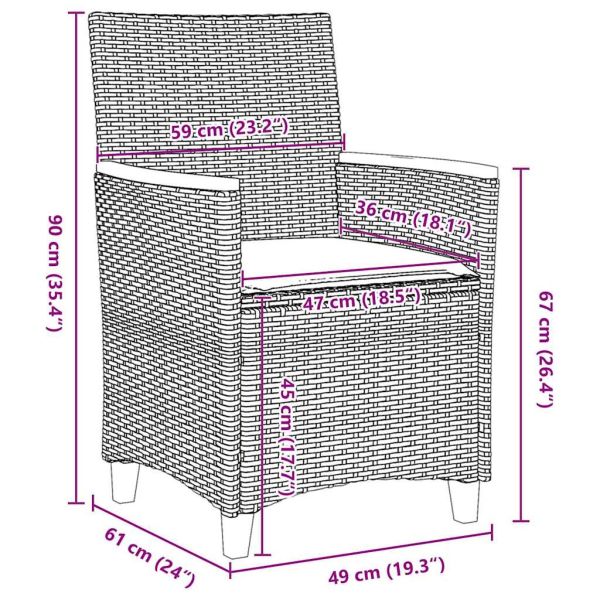 Комплект за хранене в градината 9 pcs Черно полиратан