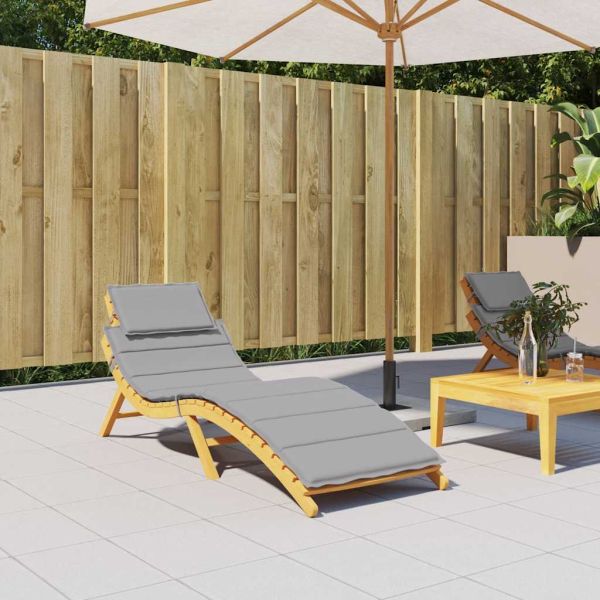 Шалте за шезлонг, сиво, 186x58x4 см, Оксфорд плат