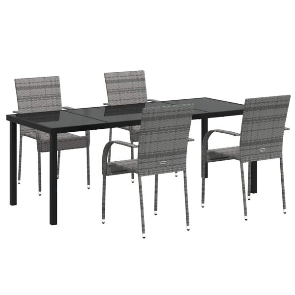 Комплект за хранене в градината 5 pcs Сив