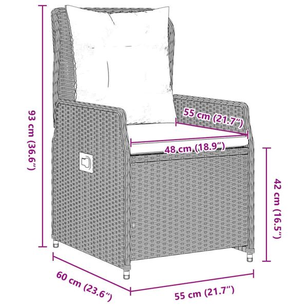 Комплект за хранене в градината 9 pcs Светлосиво полиратан
