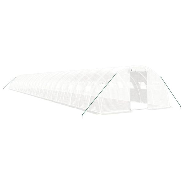 Оранжерия със стоманена рамка бяла 96 м² 24x4x2 м