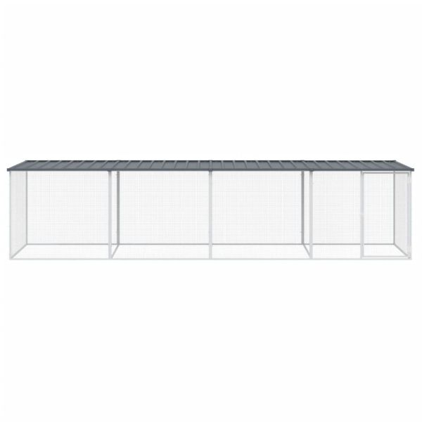 Клетка за пилета с покрив антрацит 403x98x90 см стомана