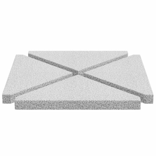 Тежести за стойка за чадър 4 бр сиви гранит триъгълни 14 кг