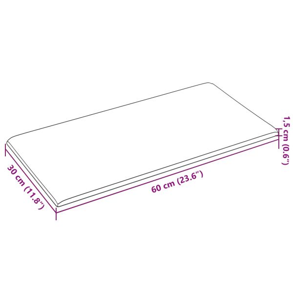 Стенно табло за легло 12 бр. 60 x 30 cm Черно текстил