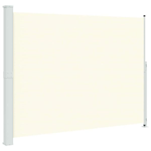 Прибираща се дворна странична тента, 220x300 см, кремава