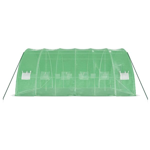 Оранжерия със стоманена рамка зелена 36 м² 6x6x2,85 м