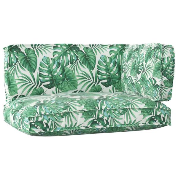 Комплект възглавници за палет 3 pcs Зелен Листен Шаблон