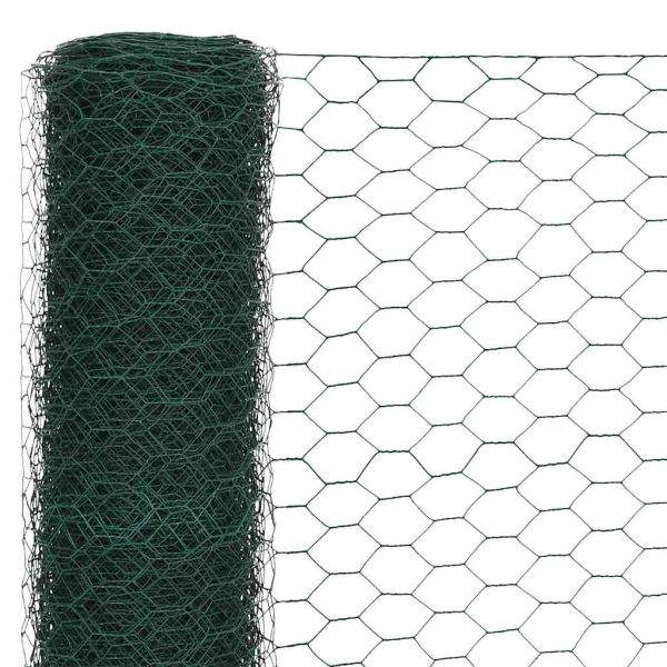 Кокошкарска мрежа, стомана с PVC покритие, 25х1,5 м, зелена