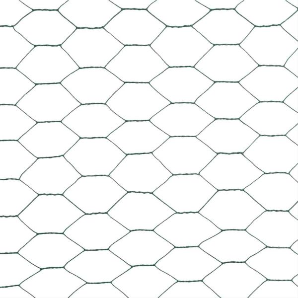 Кокошкарска мрежа, стомана с PVC покритие, 25х1,5 м, зелена
