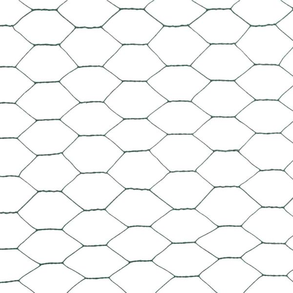 Кокошкарска мрежа, стомана с PVC покритие, 25х1,2 м, зелена