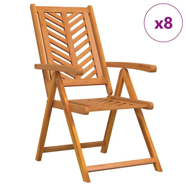 Градински стол 8 pcs Кафяво 57 x 72 x 109 см