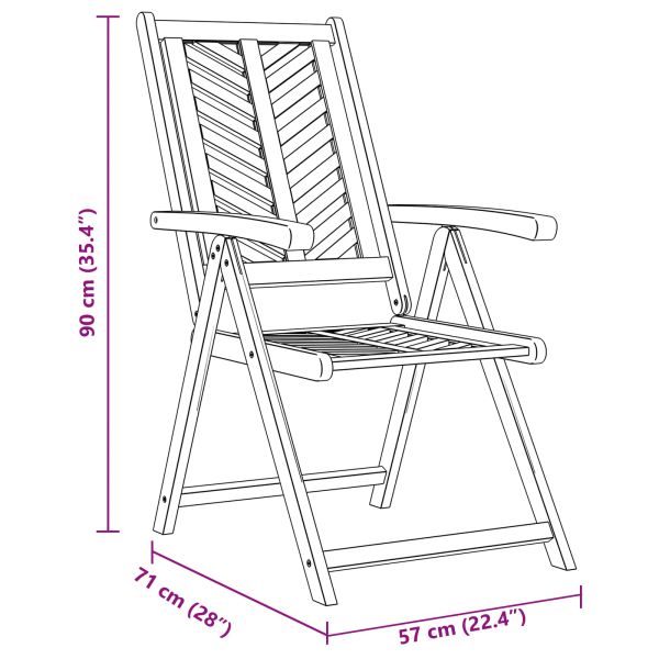 Градински стол 8 pcs Кафяво 57 x 72 x 109 см
