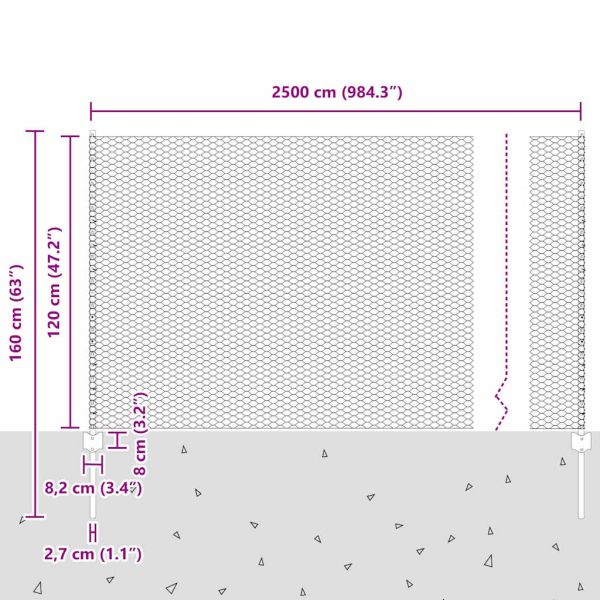 Ограда с пост Зелен 1,2 x 25 m Стомана
