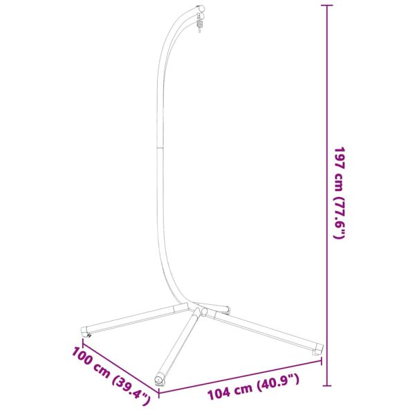 Висяща стойка за стол тип „яйце“ без кошница, антрацитна стомана