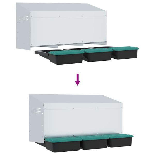 Кутия за пилета с 3 отделения, за стенен монтаж, поцинкована стомана