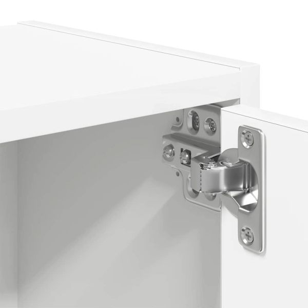 Библиотека, бяла, 40x24x102 см, инженерно дърво