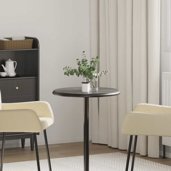 Плот за маса, черен, Ø50x2,5 см, мрамор