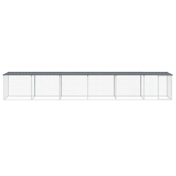Клетка за пилета с покрив антрацит 603x98x90 см стомана