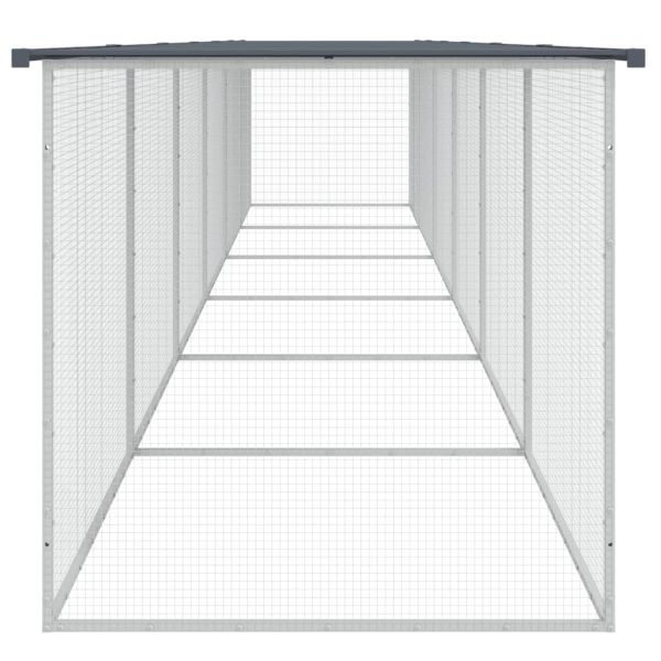 Клетка за пилета с покрив антрацит 603x98x90 см стомана