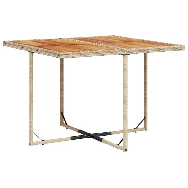 Градински комплект с възглавници, 9 части, бежов полиратан