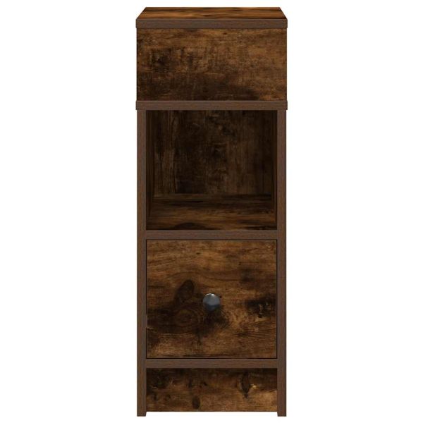 Нощно шкафче с чекмедже, опушен дъб, 25x31x66 см