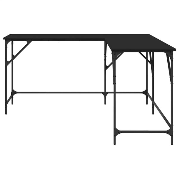 Бюро, черно, 149x149x75 см, инженерно дърво